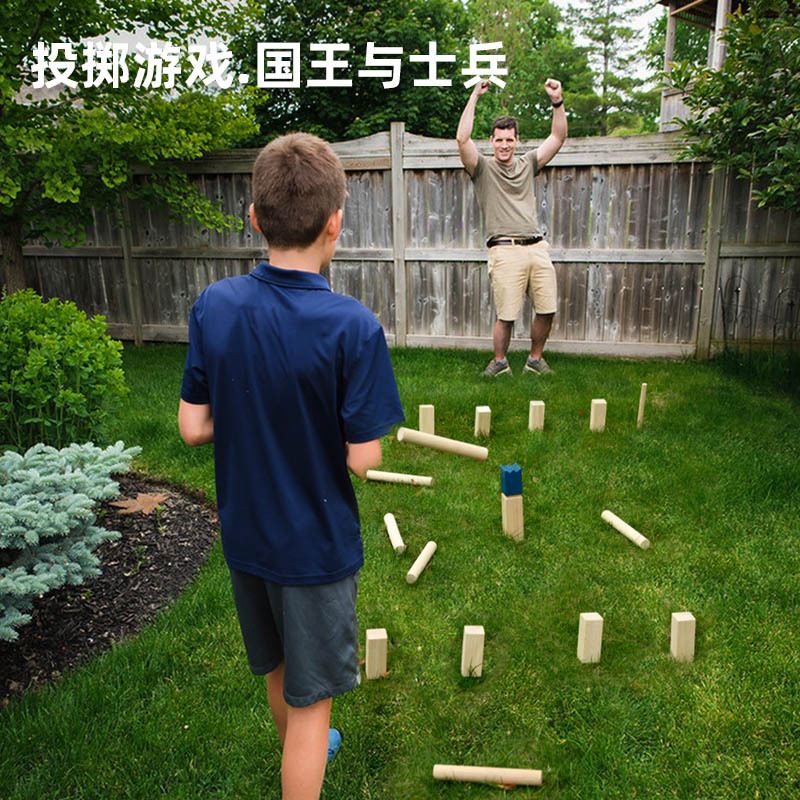 Juego de batalla de lanzamiento de soldado rey de madera Juego de construcción de equipos al aire libre para adultos para niños Juguetes educativos interactivos para padres e hijos