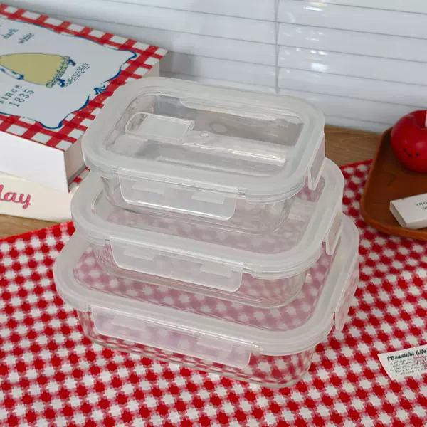 Rectangular glass food storage container lid, microwave lunch box sealing lid, lunch box bowl sealing lid accessories