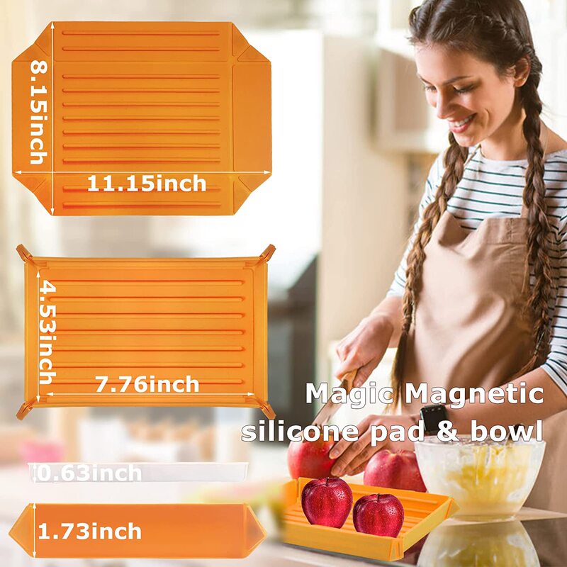 Cross-border New Silicone Foldable Camping Bowl Lid Reusable Food Storage Container Magnetic Folding Dinner Plate Cross-border New Silicone Foldable Camping Bowl Lid Reusable Food Storage Container Magnetic Folding Dinner Plate