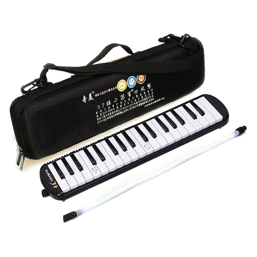 Productos genuinos Qimei boca órgano 32 clave 37 clave estudiante niños instrumento musical boca órgano enviar manguera boquilla materiales de enseñanza libro