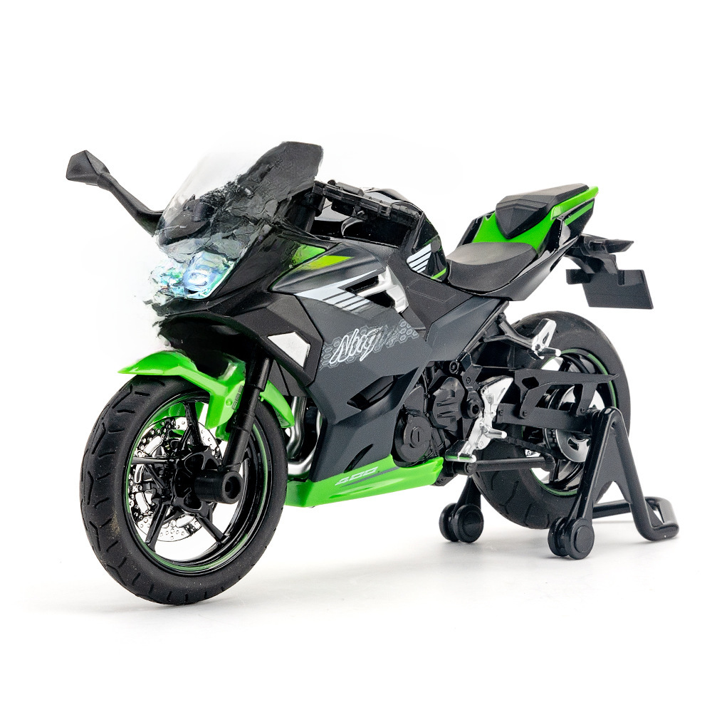 (With Base Boxed) 1:12 Scale Kawasaki 400 Alloy Motorcycle Model Decor for Children - Dropshipping