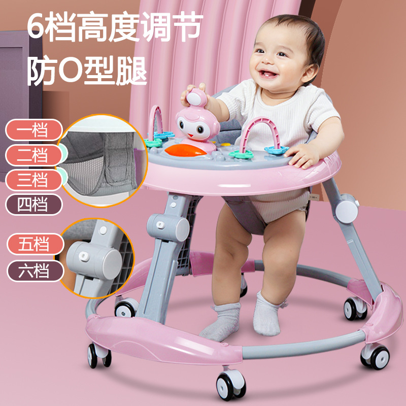 Baby walker with anti-o-legs, multifunctional anti-rollover for children, boys and girls, can sit and push to start and learn to walk
