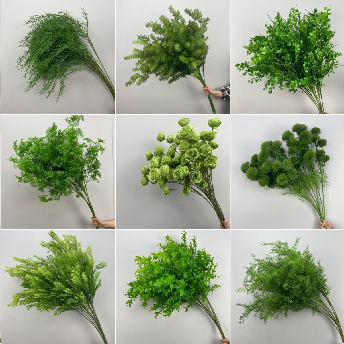 Boda planta verde Planta artificial flor arreglo de cielo estrellado eucalipto Mori flor artificial Flor de seda boda decoración de la boda material de la flor image 5