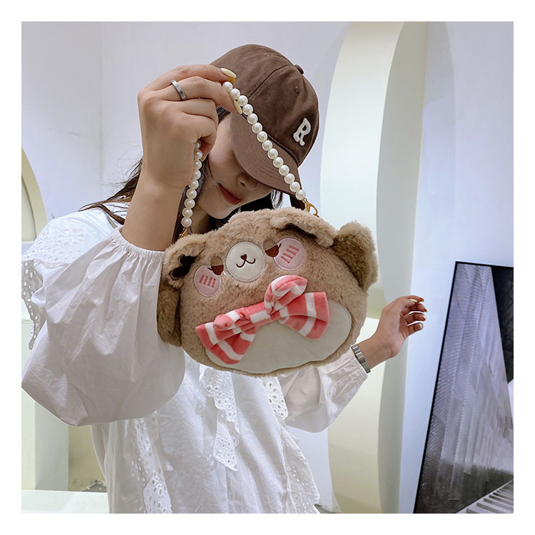 2022 New plush doll, cute Maneki Neko crossbody bag for girls, children's cartoon parent-child women's bag undefined