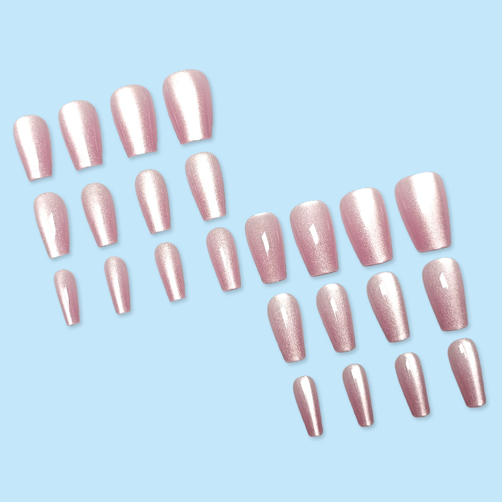 Uñas que usan piezas de uñas falsas, sensación de alta calidad, ojos de gato, piezas de uñas para uñas, 24 piezas, parches de uñas de escalera corta al por mayor image 4