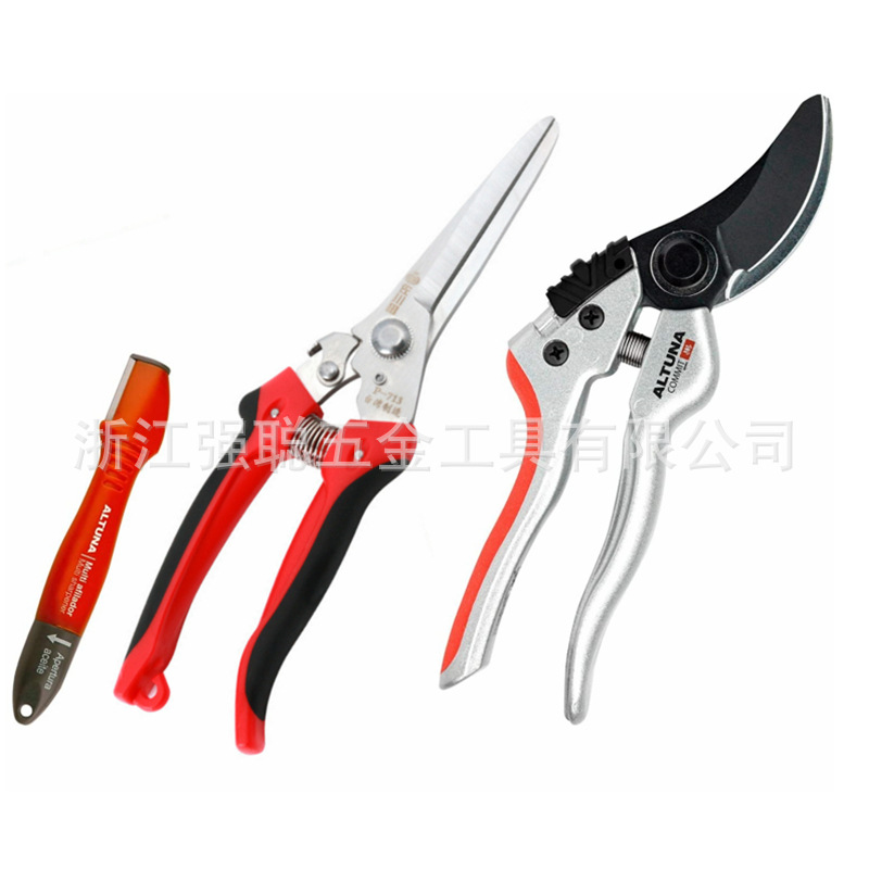 厂家直供SK5园林修枝剪阳江不锈钢粗枝摘果剪家用盆景修花剪3件套