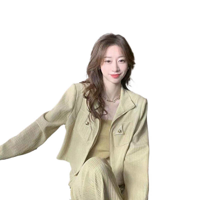 欧货休闲运动套装女秋季时髦洋气白色小香风卫衣阔腿裤气质三件套|undefined