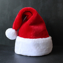 港之恋新款圣诞节装饰用品儿童成人帽红色黑色加厚毛绒帽子圣诞帽