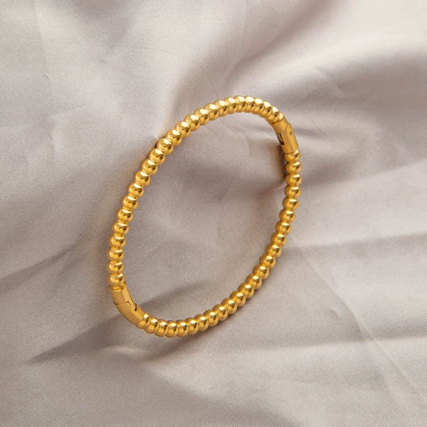Golden round beads, bracelet