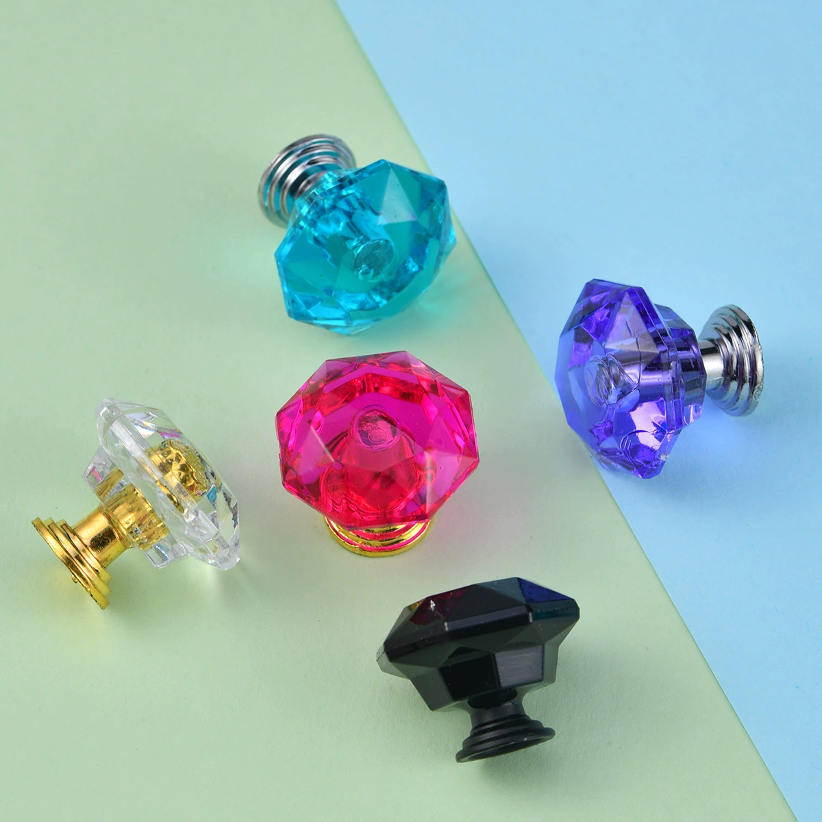 Кристаллическая цветная выдвижная мозаика Diamond Diamond Шкафчик Линейка Ручка Ручная пластиковая рукоятка