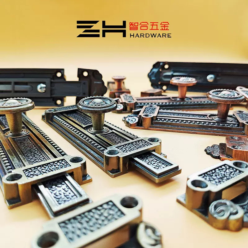 定制复古栓插销门扣欧式豪华防盗插销锁酒店工程扣卫生间门窗插锁