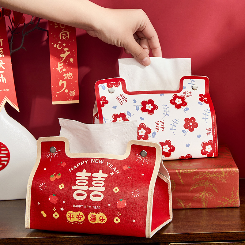 Caja de papel de extracción, festividad, gran fortuna, sala de estar, caja de toallas sin lavado, caja de servillas de gran capacidad.