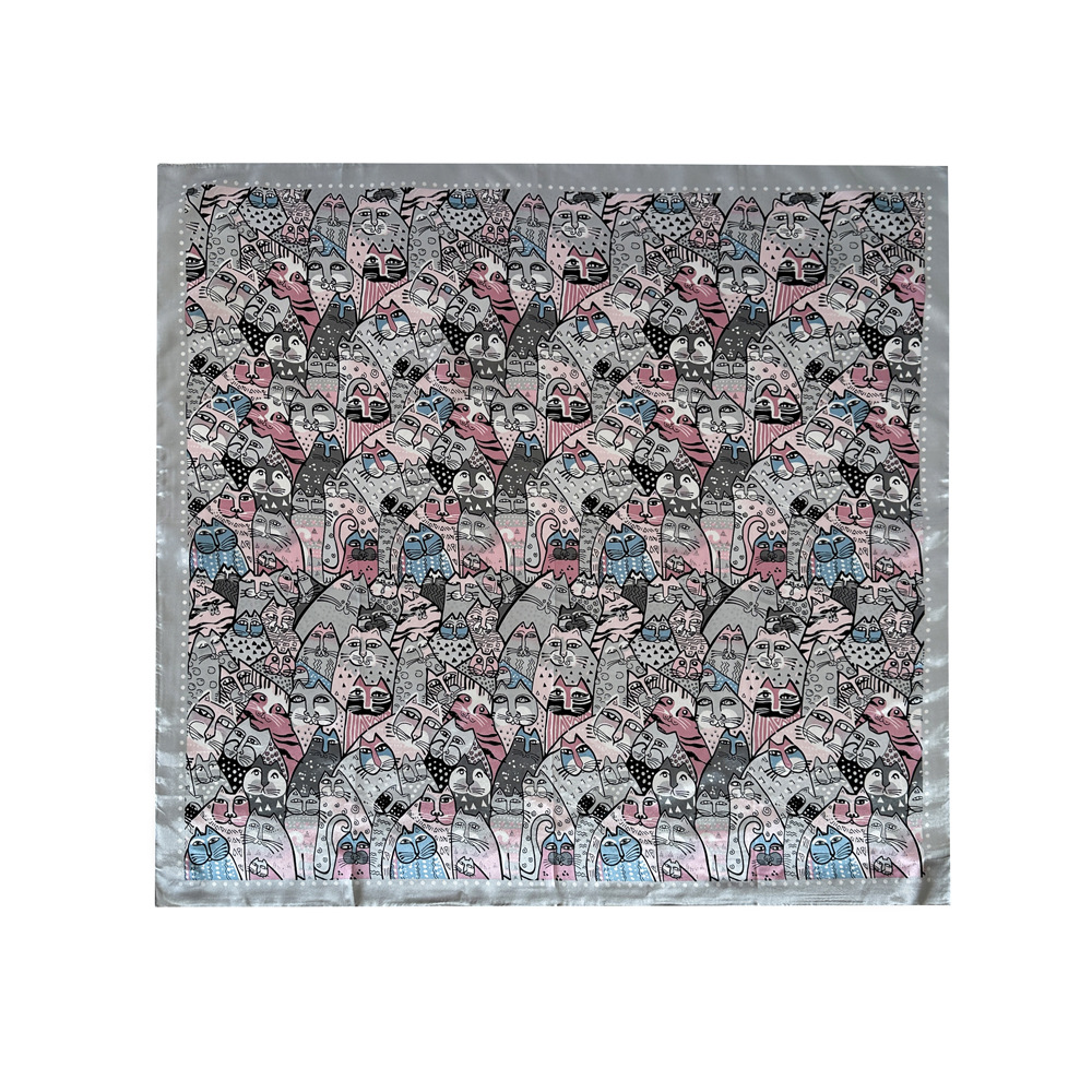 Femmes Élégant Style Vintage Dessin Animé Polyester Écharpe En Soie display picture 7