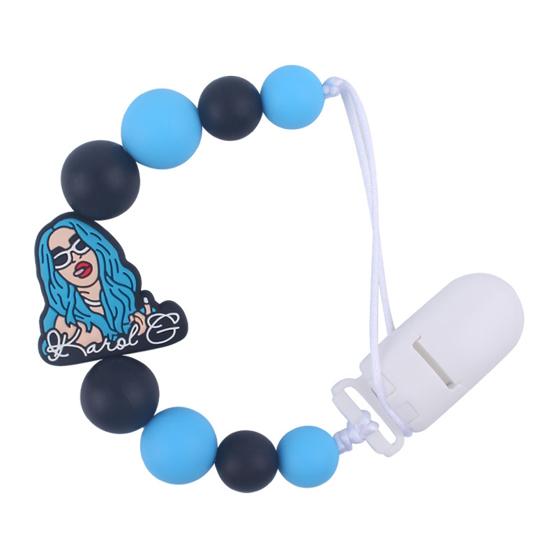 Nuevo bebé de dibujos animados animal pequeño mordedor creativo DIY lindo silicona mordedura molar Cadena de pezón cadena anti-caída