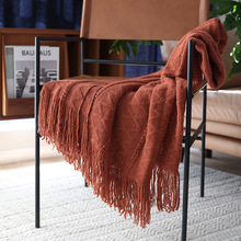 经编针织装饰休闲毯跨境一件代发北欧纯色简约风毛毯新款现货工厂