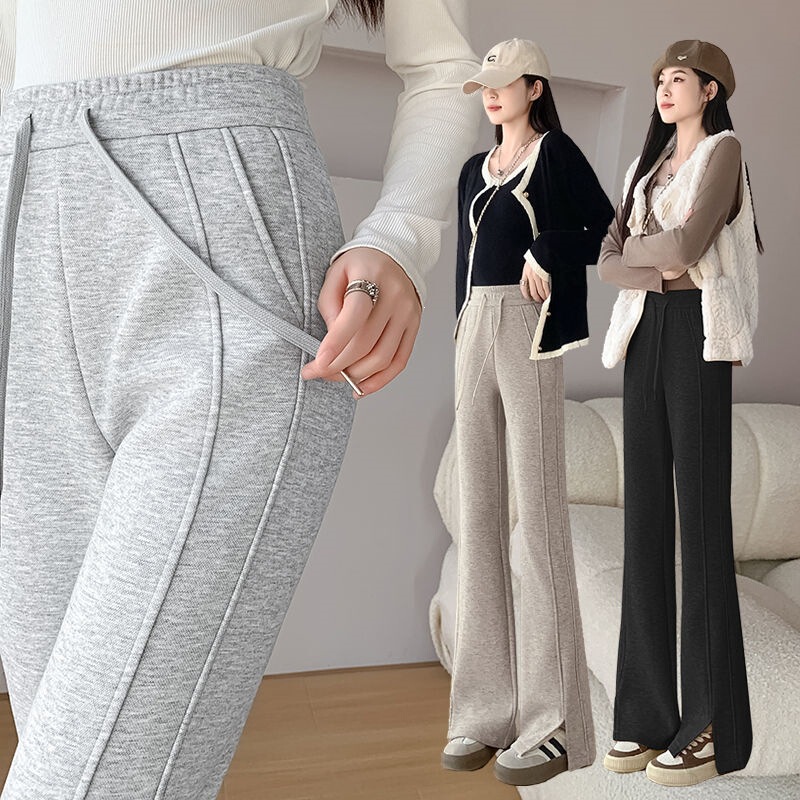 2026 Spring, Autumn, Winter New Flared Pants, Comfortable Casual High-Waisted Split Design Bell-Bottom Pants, Versatile 2026 Spring, Autumn, Winter New Flared Pants, Comfortable Casual High-Waisted Split Design Bell-Bottom Pants, Versatile