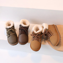 2023年冬季新款儿童雪地靴简约百搭男女童休闲大棉靴子加厚保暖鞋