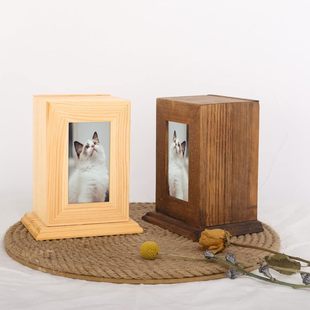 Cross-Border Customized Solid Wood Pet Cat and Dog Funeral Supplies Environmentally Friendly Pet Urn