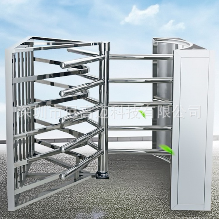 火车高铁站进出口不锈钢机械单向转闸手推导流通行摆动柱式旋转门