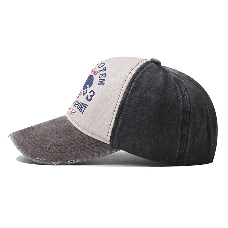 Comercio exterior nuevo Denim lavado apenada gorra de béisbol carta de impresión gorra de béisbol grande bordado hip hop sombrero casual cap
