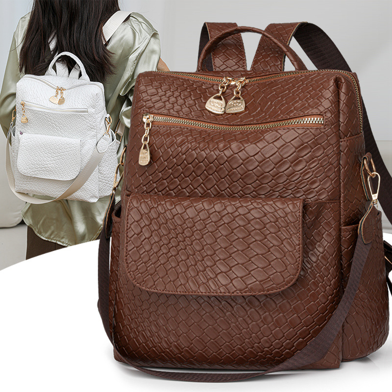 Nueva moda moda todo-fósforo mochila mujer cuero suave ligero viajes al aire libre mochila para mujer bolso de viaje al por mayor