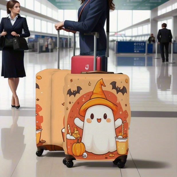 Cute Halloween Ghost Pumpkin Luggage Cover Elastic Fabric Anti-Scratch Anti-Dust Trolley Case Protector Factory Direct Supply