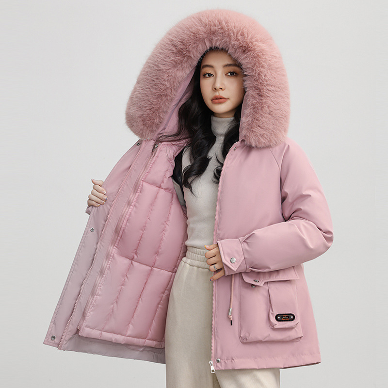 Desmontable más pelusa gruesa sobre la chaqueta corta para mujeres 2024 invierno nuevo cuello de lana grande ropa de mujer
