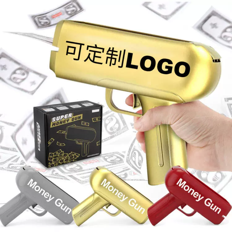 源头厂家 升级版大动力电动喷钱枪玩具枪 美金钞票枪节日道具批发
