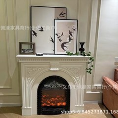 ネット赤客間実木フランス式暖炉キャビネット暖房器玄関キャビネットヨーロッパ式民宿装飾キャビネットアメリカ式模擬暖炉