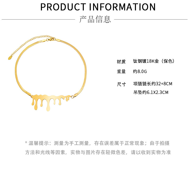 Exaggerated Water Drop Element Necklace Jewelry Titanium Steel Clavicle Chain Necklace display picture 1