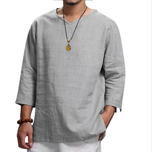 Men's Loose Fit Cotton Crew Neck T-Shirt, Cross-Border Business Casual Shirt, New Autumn Collection from Europe and America