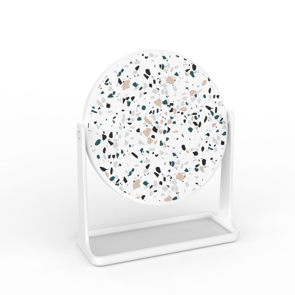 Espejo de maquillaje de impresión espejo de escritorio vestidor dormitorio en casa Nórdico giratorio simple espejo redondo