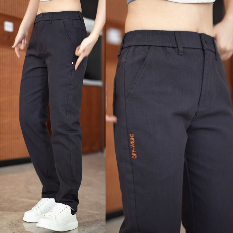 Autumn and winter stretchy black casual pants for men, slim straight fit, versatile, trendy, loose sports trousers, Korean style Autumn and winter stretchy black casual pants for men, slim straight fit, versatile, trendy, loose sports trousers, Korean style