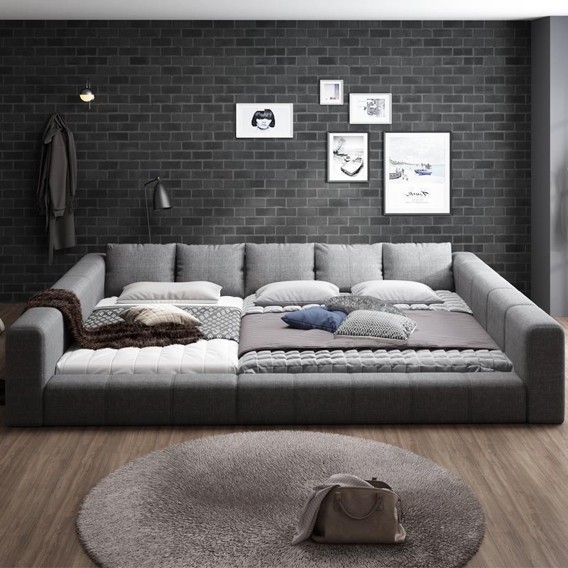 Tatami Bed Modern Simple Double Bed Second Child Family Bed Family Bed Family Bed Family Bed Family of Four Master Bedroom Extra Large Combination Bed