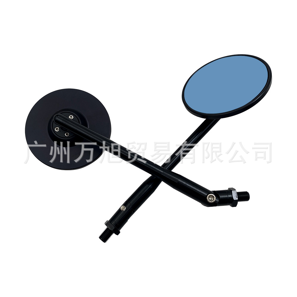 Universal Motorcycle Rearview Mirror Cnc Aluminum Round Blue Lens Motorcycle Rearview Mirror Handlebar Mirror