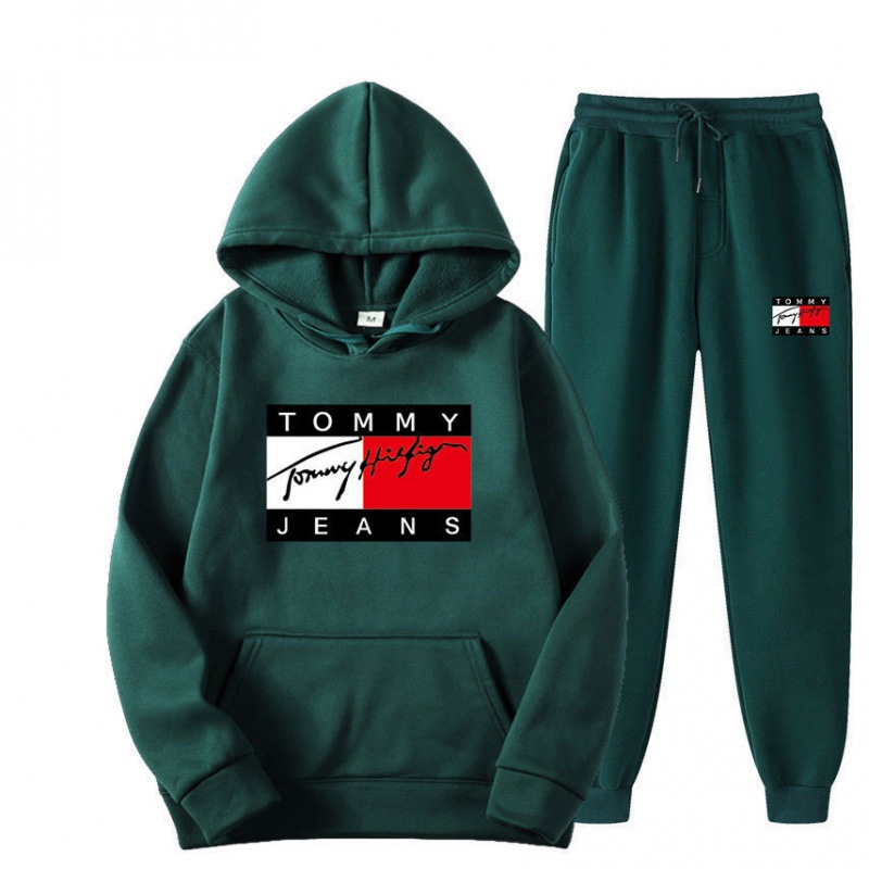 (2개) 새로운 국경 대외 무역 남자 스포츠 스웨터 세트 캐주얼 인쇄 후드 패션 스웨터 세트 남자 2024