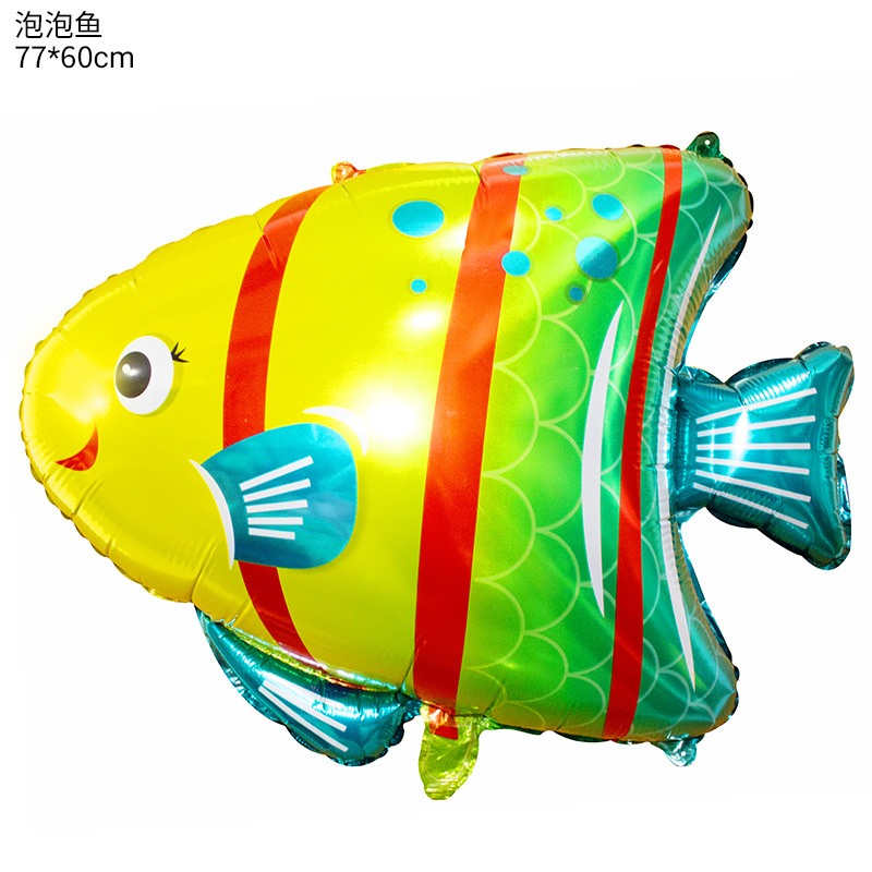 Nuevo globo de animales marinos globo de tiburón decoración de fiesta langosta delfín medusa mundo submarino globo de película de aluminio