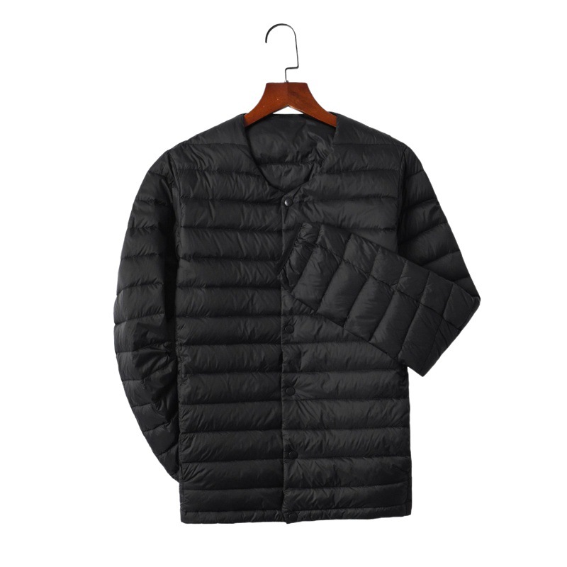 Chaqueta de Plumón Ligera sin Cuello para Hombre, Producto Nuevo en Existencia, Chaqueta de Plumón Ligera de Alta Gama