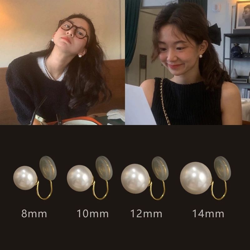fever同款珍珠耳夾無耳洞女蚊香盤高級感耳釘耳環2023新款潮耳飾