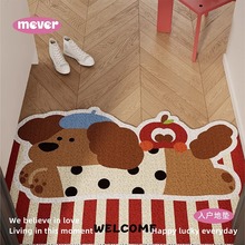 美式復古小狗入戶地墊絲圈防滑腳墊毯進門墊子玄關大門口墊可裁剪