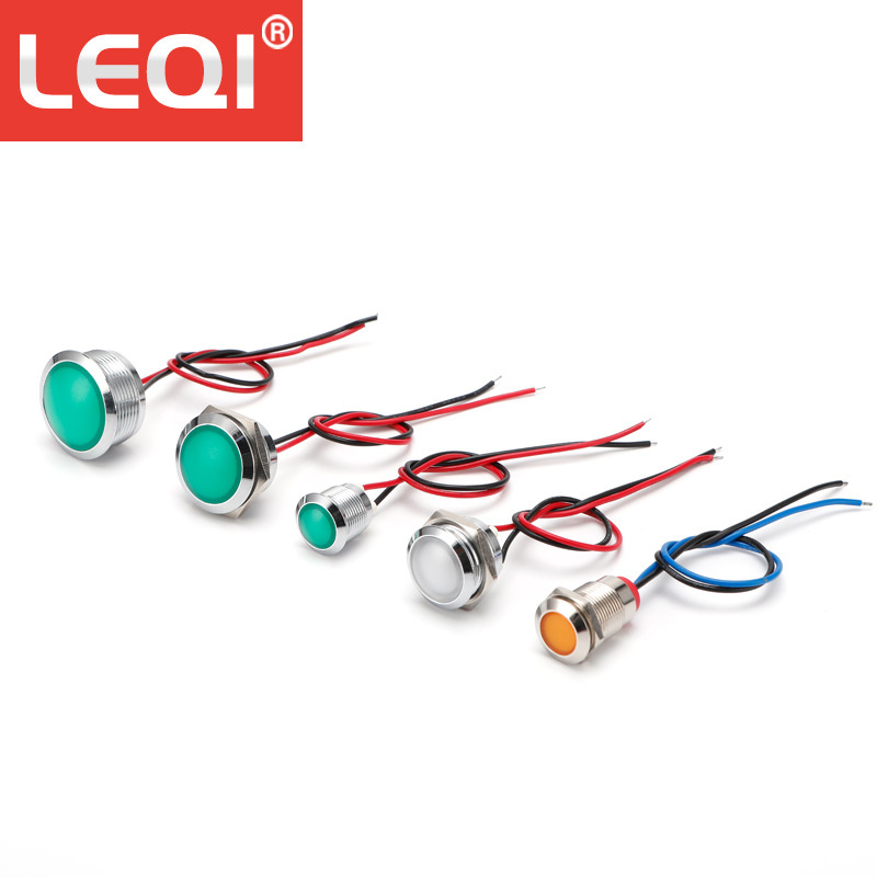 金属指示灯6/8/12/16/19/22mm小型LED电源信号灯12V24V单双三色