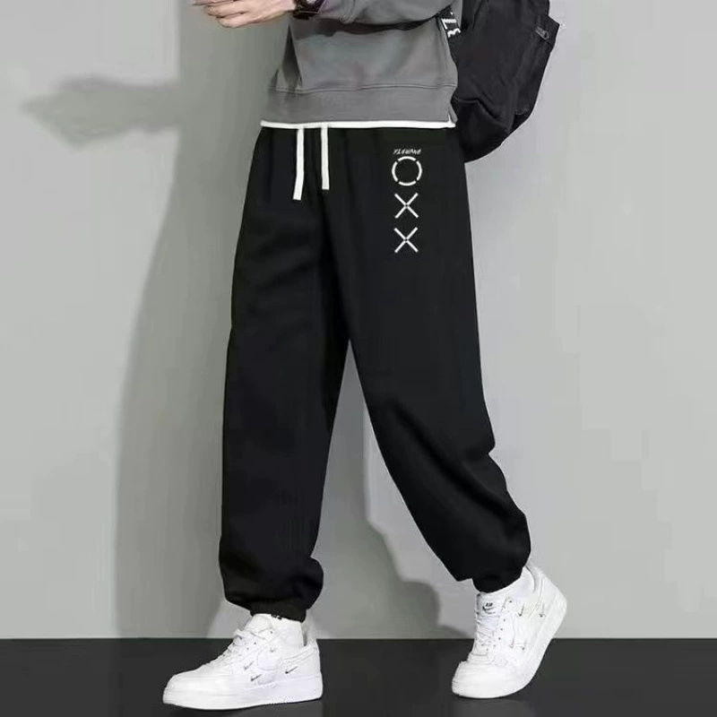 Черные трендовые спортивные демисезонные casual брюки, плюс размер