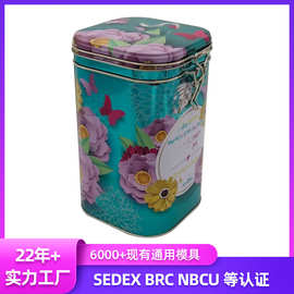马口铁茶叶罐定制卡扣密封食品罐 方形茶叶罐 咖啡豆糖果马口铁罐