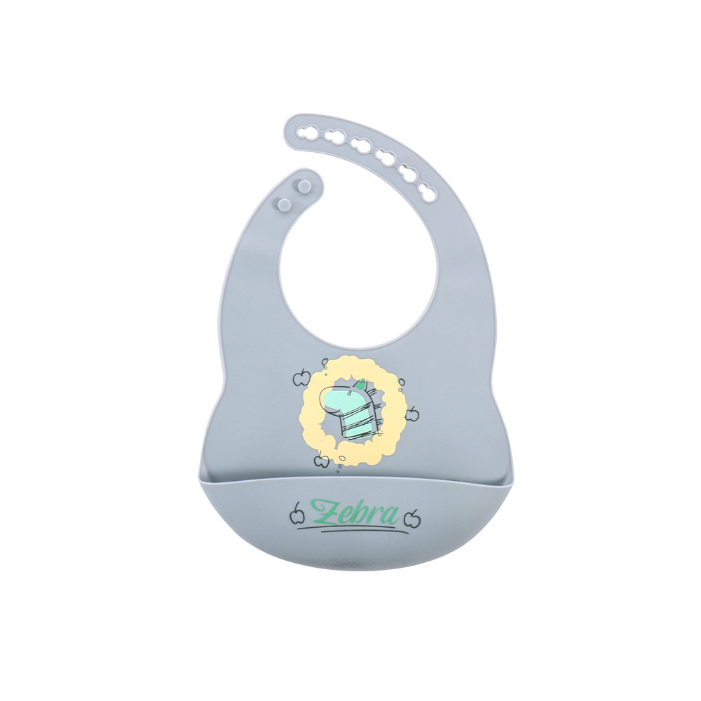 진한 파란색 공룡 조롱박 턱받이