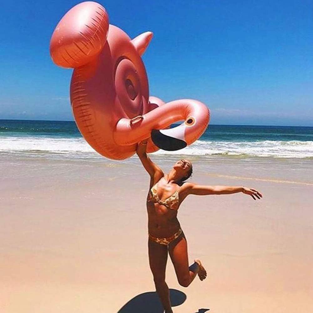 Flotador inflable de PVC, flamenco rosa dorado, para piscina, juegos acuáticos, transfronterizo