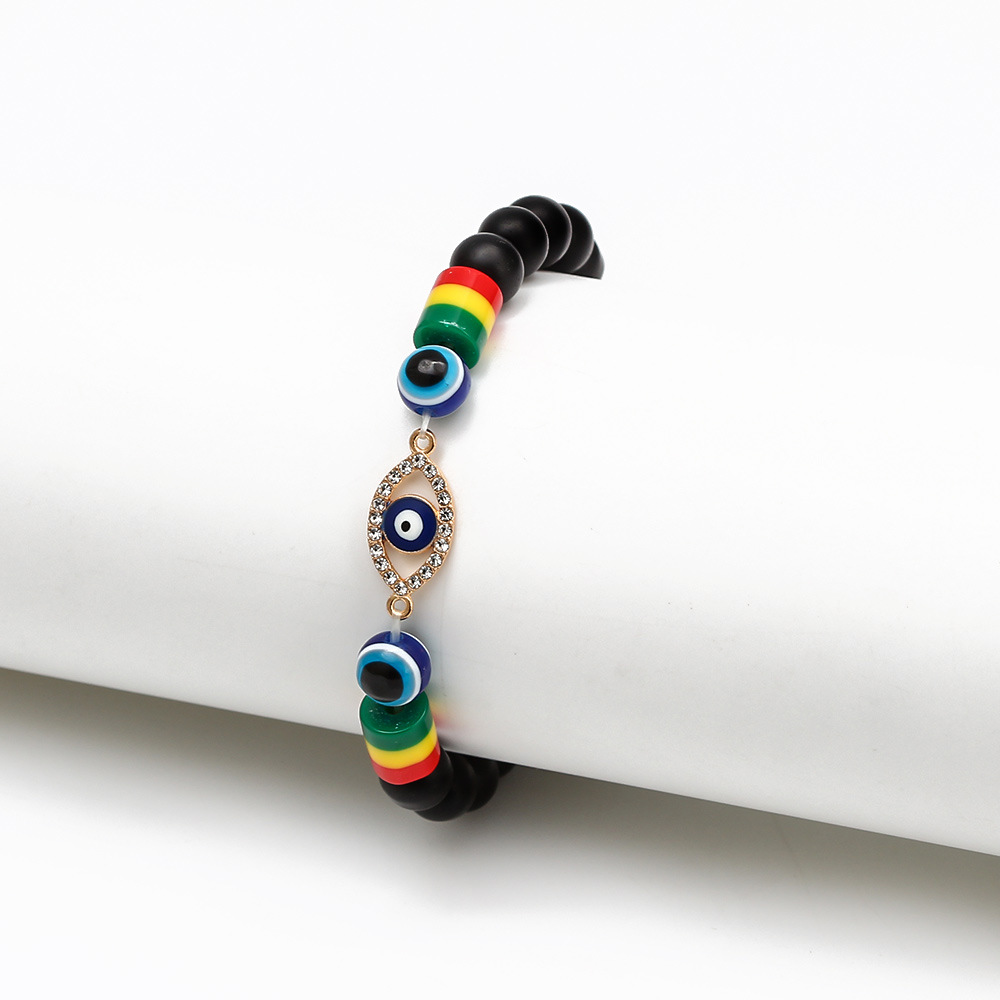 Fashion Palm Eye Agate Beaded Bracelets 1 Piece