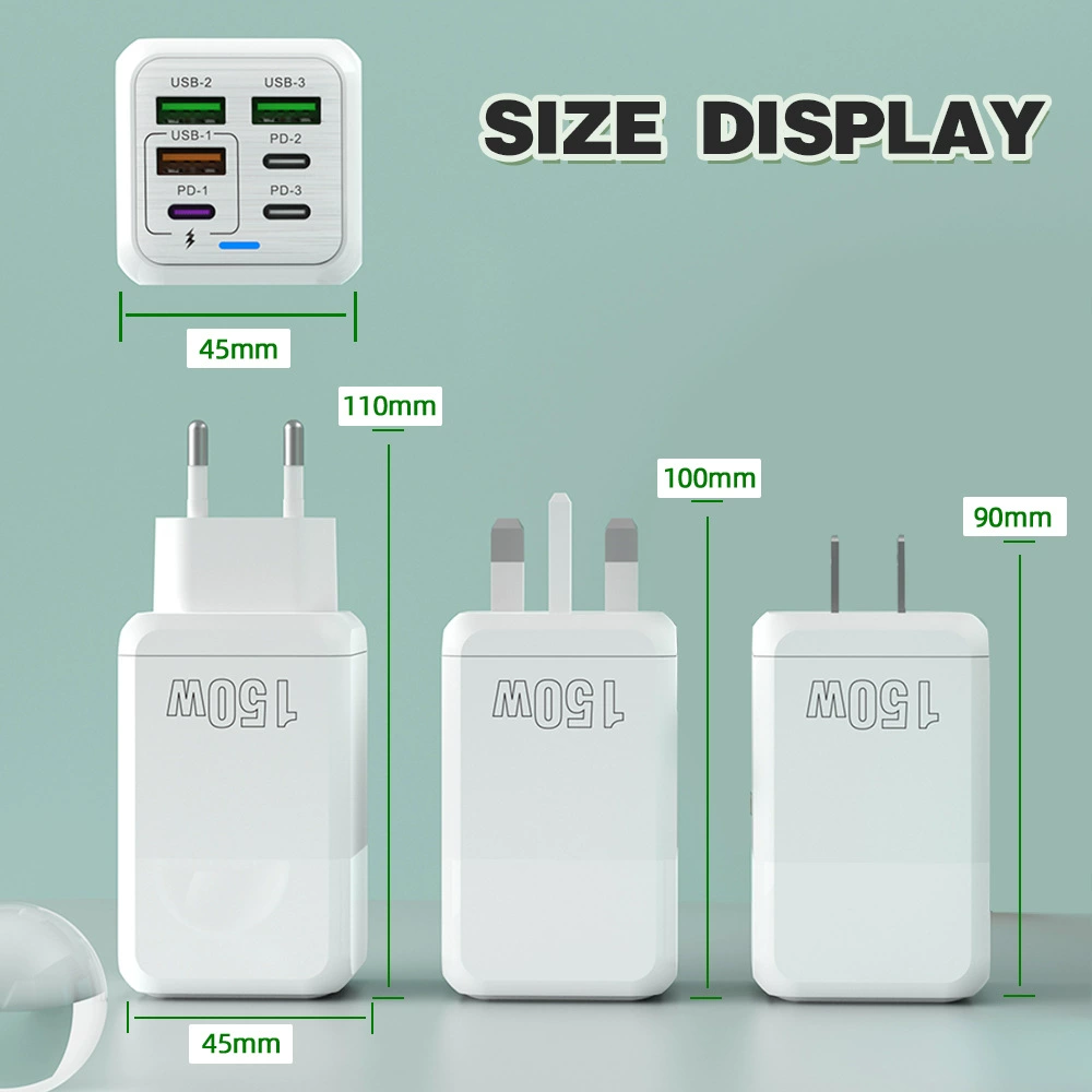 Новый 150WPD быстрый зарядный блок 3USB+3Type-C, подходит для Apple Huawei мобильных телефонов, Liuhe One зарядная головка