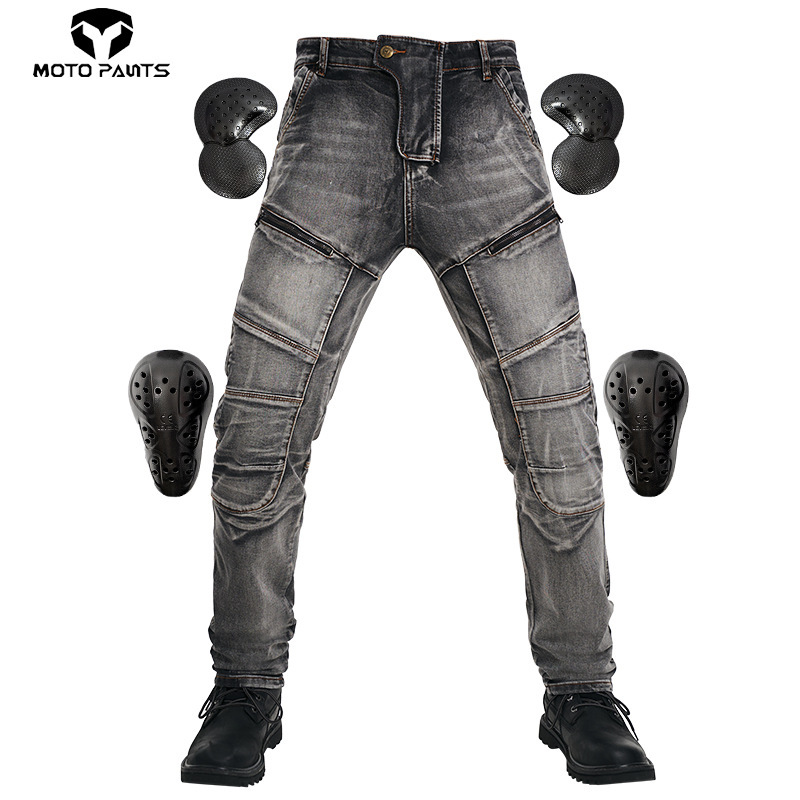 Factory Direct Sales S Kevlar Motorcycle Jeans Men's High Elastic Motorcycle Cycling Rider Pants Racing Pants