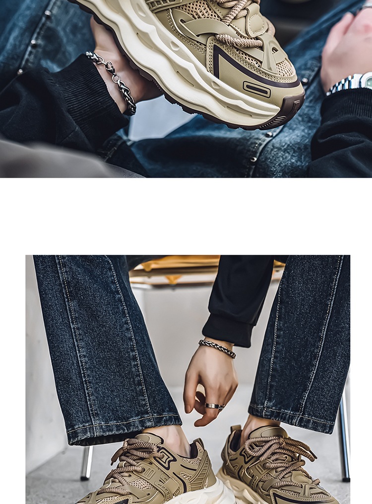 Herren Herbst Mesh atmungsaktiv vielseitig Casual Sport für Studenten laufen stoßdämpfende dicke Sohle Anti-Rutsch-Höhe_voghion.com