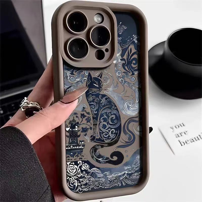 Lindo gato tótem para iPhone 16pro funda para teléfono móvil Apple 15/14 Europa y América 13promax nuevo 12
